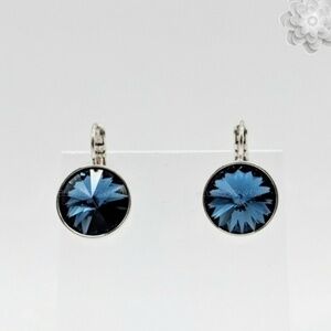 Swarovski Exquisite Blue Crystal Earrings NWOT